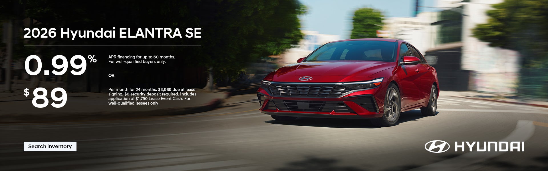 2026 Hyundai Elantra APR or Lease Offer