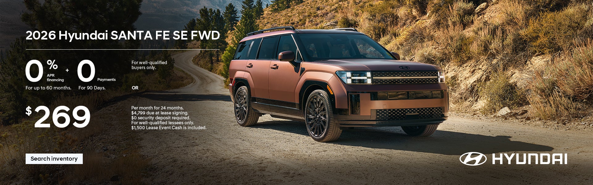 0% APR for 60 mos. + 0 Payments for 90 Days or $$269/24/$4,799 Lease