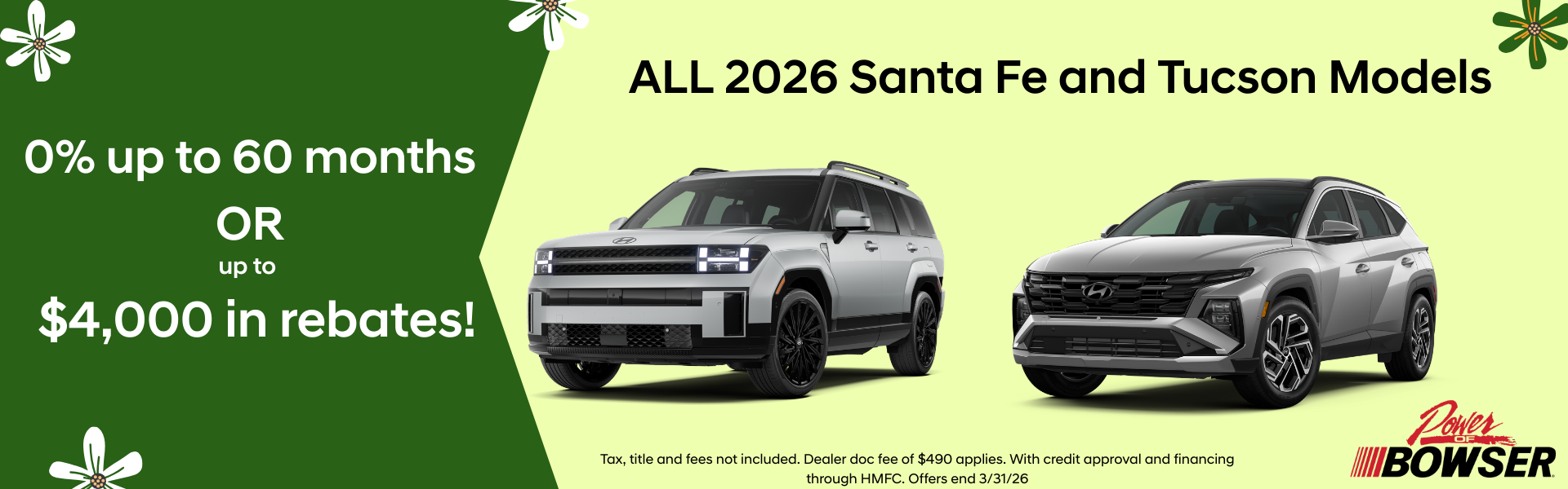2026 Hyundai Santa Fe and Tucson