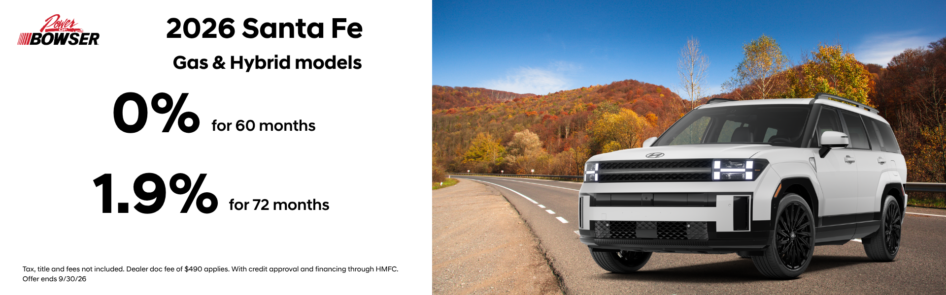 2026 Santa Fe gas and hybrid offers
