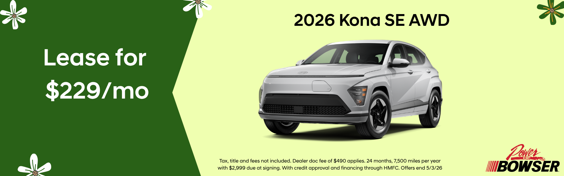 20226 Hyundai Kona lease