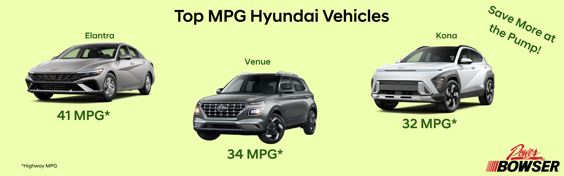 Top Hyundai MPG vehicles