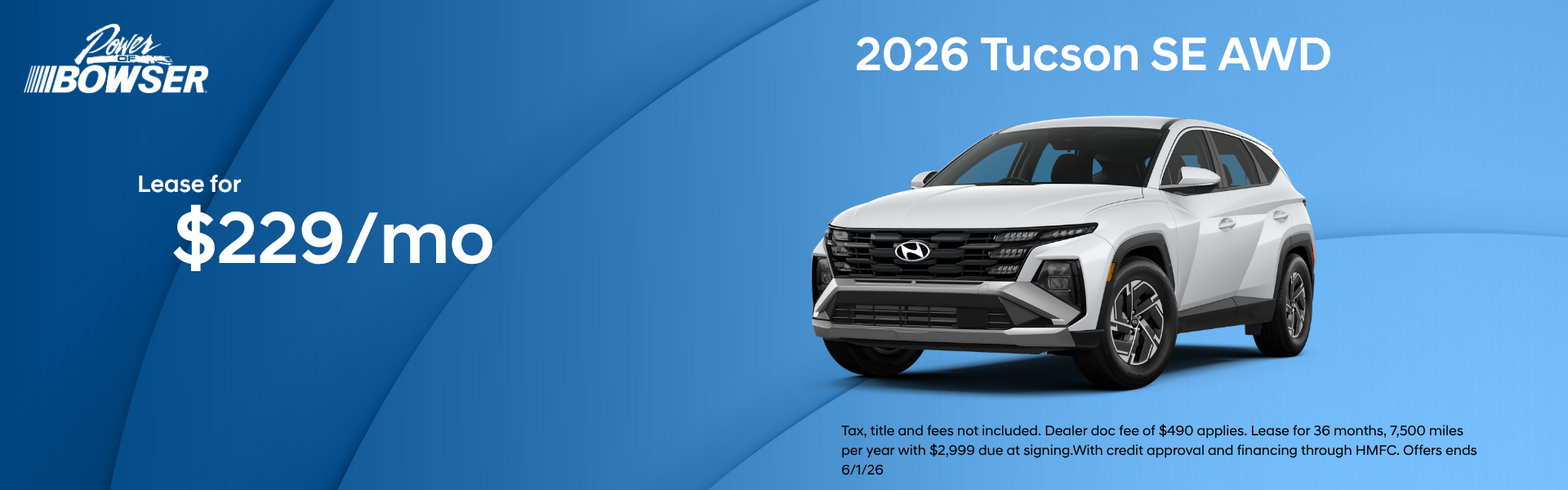 2026 Hyundai Tucson SE AWD lease
